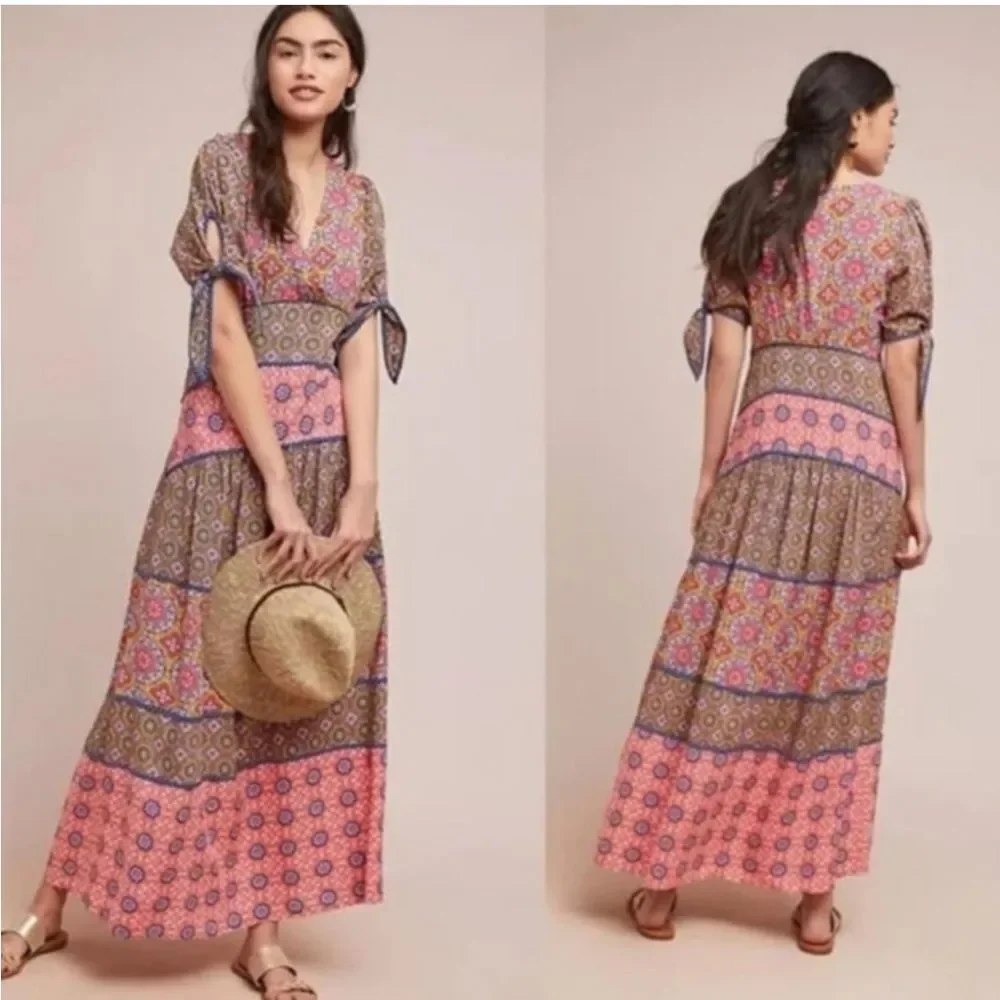 Anthropologie Maeve Boho Eder Maxi Geometric Dress 4